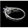 Image 3 : 1.04 ctw Blue Sapphire And Diamond Ring - 18KT White Gold
