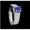 Image 4 : 1.04 ctw Blue Sapphire And Diamond Ring - 18KT White Gold