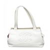 Image 1 : Chanel White Caviar Leather Double Handle Shoulder Bag