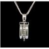 Image 1 : 14KT White Gold 0.77 ctw Diamond Pendant With Chain