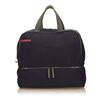 Image 1 : Prada Navy Blue Fabric Nylon Black Leather Trim Duffle Bag
