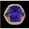 Image 2 : 15.50 ctw Tanzanite, Sapphire and Diamond Ring - 14KT Rose Gold