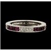 Image 2 : 0.35 ctw Ruby and Diamond Ring - 14KT White Gold