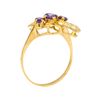 Image 4 : 0.40 ctw Amethyst and White Crystal Ring - 14KT Yellow Gold