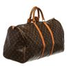 Image 3 : Louis Vuitton Monogram Canvas Leather Keepall 55 cm Duffle Bag Luggage