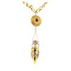 Image 2 : Diamond and Ruby Greek Motif Necklace - 14KT Yellow Gold