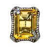 Image 3 : 32.00 ctw Citrine And Diamond Ring - 18KT Black Rhodium Gold