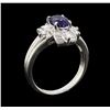 Image 4 : 1.28 ctw Sapphire and Diamond Ring - Platinum