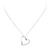 Image 1 : 0.35 ctw Diamond Heart Shaped Pendant with Chain - 14KT and 18KT White Gold