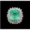 Image 2 : GIA Cert 8.77 ctw Emerald and Diamond Ring - 14KT White Gold