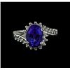 Image 2 : 3.60 ctw Tanzanite and Diamond Ring - 14KT White Gold