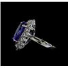 Image 3 : 7.95 ctw Tanzanite and Diamond Ring - 14KT White Gold