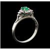 Image 4 : 0.29 ctw Emerald and Diamond Ring - Platinum