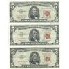 Image 1 : 1963 $5 Fine Red Seal Bill Lot of 3