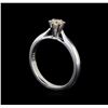 Image 4 : 14KT White Gold 0.36 ctw Round Cut Fancy Brown Diamond Solitaire Ring
