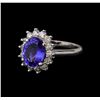 Image 1 : 3.04 ctw Tanzanite and Diamond Ring - 14KT White Gold