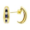 Image 2 : 0.30 ctw Sapphire and Diamond Earrings - 18KT Yellow Gold