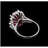 Image 3 : GIA Cert 5.16 ctw Ruby and Diamond Ring - 14KT White Gold