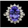 Image 2 : 6.33 ctw Tanzanite and Diamond Ring - 14KT White Gold
