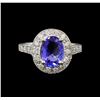 Image 2 : 14KT White Gold 2.93 ctw Tanzanite and Diamond Ring