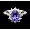 Image 2 : 2.70 ctw Tanzanite and Diamond Ring - 14KT White Gold