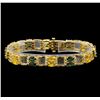 Image 1 : 14KT Yellow Gold 12.97 ctw Sapphire and Diamond Bracelet