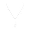 Image 1 : 0.10 ctw Diamond and Pearl Pendant with Chain - 14KT White Gold