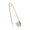 Image 2 : 0.10 ctw Diamond Safety Pin - 14KT Yellow and White Gold
