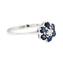 0.40 ctw Sapphire and Diamond Ring - 14KT White Gold