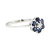 Image 1 : 0.40 ctw Sapphire and Diamond Ring - 14KT White Gold