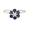 Image 2 : 0.40 ctw Sapphire and Diamond Ring - 14KT White Gold