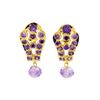 Image 1 : 2.00 ctw Amethyst Earrings - 18KT Yellow Gold