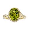 Image 1 : 3.61 ctw Peridot and Diamond Ring - 10KT Yellow Gold