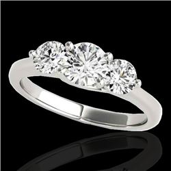 2 CTW H-SI/I Certified Diamond 3 Stone Solitaire Ring 10K White Gold - REF-281K8R - 35385