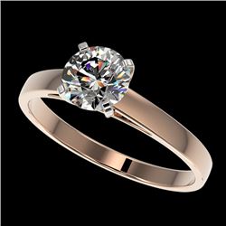 0.99 CTW Certified H-SI/I Quality Diamond Solitaire Engagement Ring 10K Rose Gold - REF-140M2F - 364