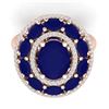 Image 2 : 8.05 CTW Royalty Designer Sapphire & VS Diamond Ring 18K Rose Gold - REF-143H6W - 39244