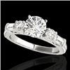 Image 1 : 2 CTW H-SI/I Certified Diamond Pave Solitaire Ring 10K White Gold - REF-221M8F - 35471