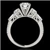 Image 2 : 2 CTW H-SI/I Certified Diamond Pave Solitaire Ring 10K White Gold - REF-221M8F - 35471