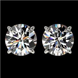3 CTW Certified H-SI/I Quality Diamond Solitaire Stud Earrings 10K White Gold - REF-623N3Y - 33120