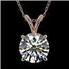 Image 1 : 1.55 CTW Certified H-SI/I Quality Diamond Solitaire Necklace 10K Rose Gold - REF-324M2F - 36797