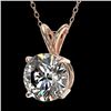 Image 2 : 1.55 CTW Certified H-SI/I Quality Diamond Solitaire Necklace 10K Rose Gold - REF-324M2F - 36797