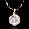 Image 1 : 0.82 CTW VS/SI Diamond Solitaire Art Deco Stud Necklace 18K Rose Gold - REF-218M2F - 37221