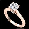 Image 1 : 1.08 CTW VS/SI Diamond Solitaire Art Deco Ring 18K Rose Gold - REF-361F8M - 37287