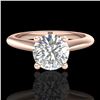 Image 2 : 1.08 CTW VS/SI Diamond Solitaire Art Deco Ring 18K Rose Gold - REF-361F8M - 37287