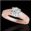 Image 1 : 1 CTW H-SI/I Certified Diamond Solitaire Ring 10K Rose Gold - REF-152F8M - 35183