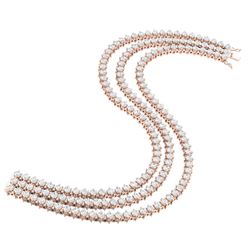 10 CTW Certified SI/I Diamond 2 Prong Bracelet 18K Rose Gold - REF-490T9X - 40029