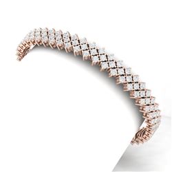 10 CTW Certified SI/I Diamond Bracelet 18K Rose Gold - REF-463X6T - 40044