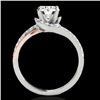 Image 2 : 1.35 CTW H-SI/I Certified Diamond Bypass Solitaire Ring Two Tone 10K White & Rose Gold - REF-167Y3N 