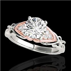 1.35 CTW H-SI/I Certified Diamond Solitaire Ring Two Tone 10K White & Rose Gold - REF-200K2R - 35208