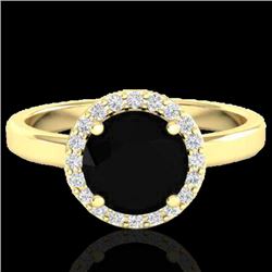 2 CTW Halo VS/SI Diamond Certified Micro Pave Ring Solitaire 18K Yellow Gold - REF-78Y8N - 21621